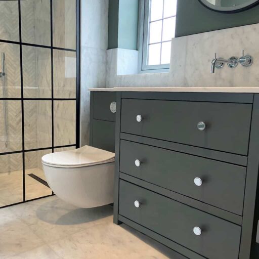 ava chest painted vanity unit & toilet with undercounter sink