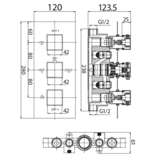 Harrogate Tap Co-recessed-shower-valve-internal003 Square Diagram