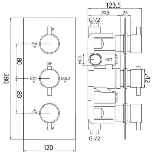 Harrogate Tap Co-recessed-shower-valve-internal004 diagram