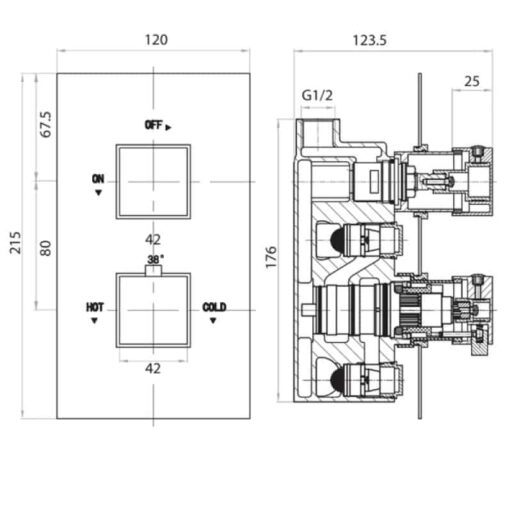 Harrogate Tap Co-recessed-shower-valve-internal005 Square Diagram