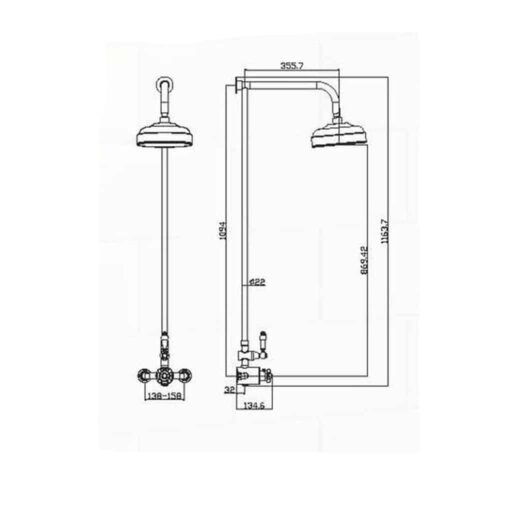 Tickton-Traditional-Rigid-Riser-Shower-With-Fixed-Head-Diagram