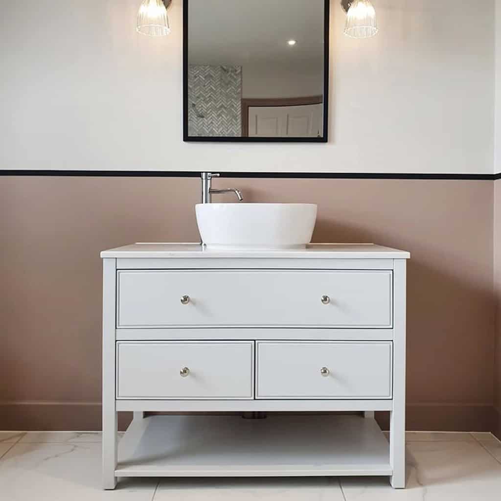 Amy Bathroom Vanity Unit Sit On Basin, Bathroom Vanity With Countertop Basin