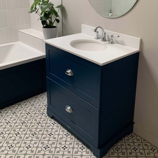 LOUISE CHEST Single Blue Painted Bathroom Cabinet Bespoke