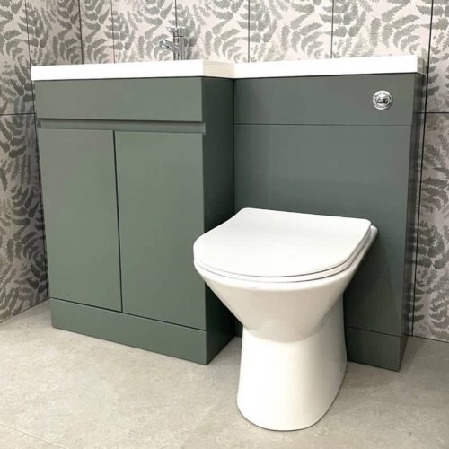 green toilet and vanity combination unit